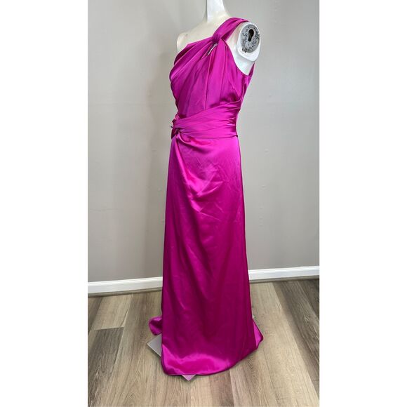 THEIA Gloria Twist A Line Gown in Zinnia Size 10 $695.00 - Picture 7 of 10